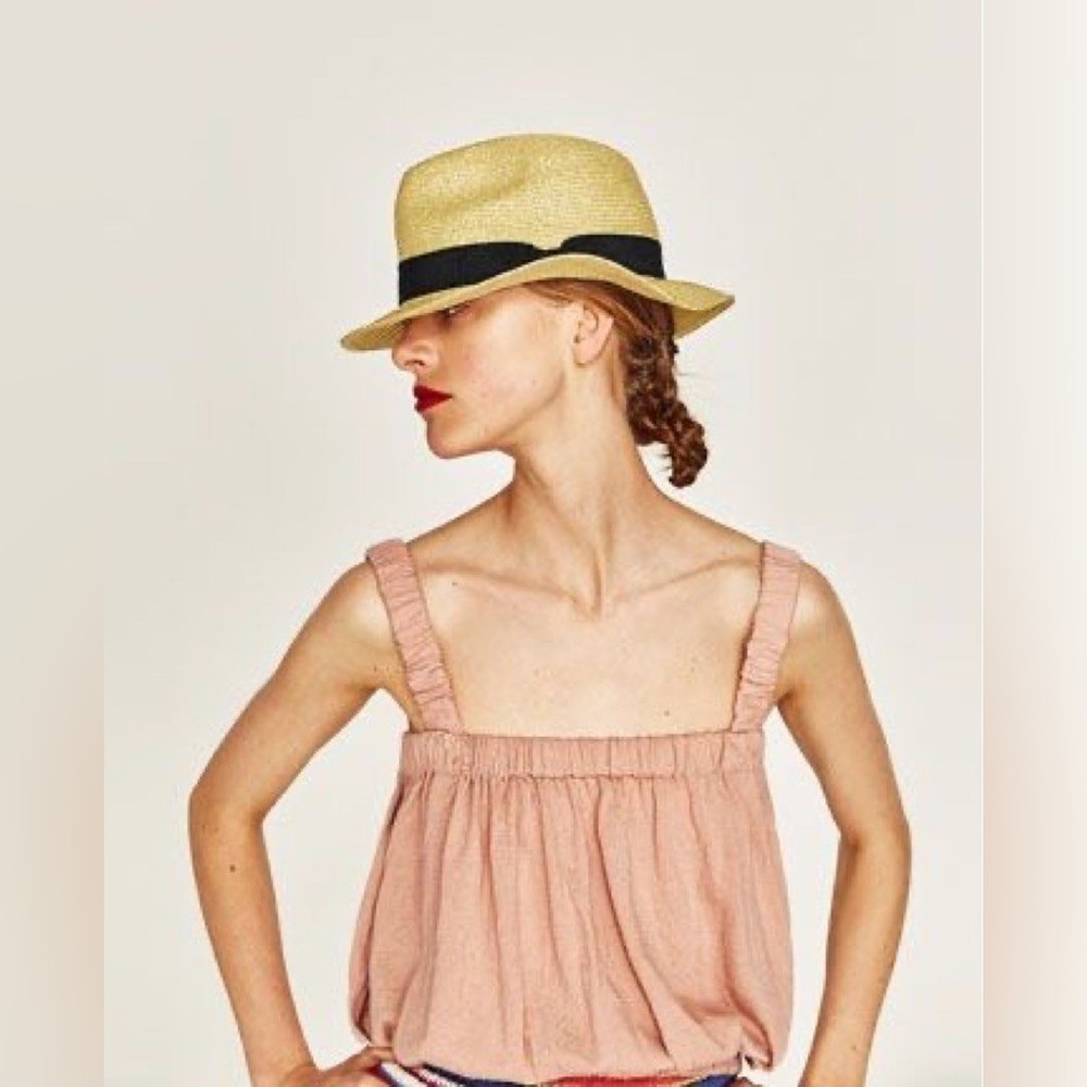 Zara Crop Tank In Peach Small